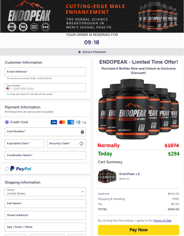 EndoPeak Checkout